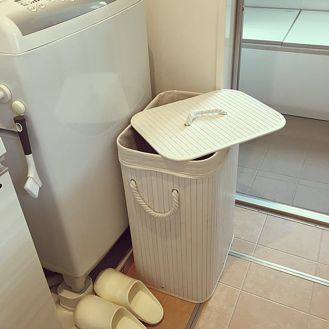 Bathroom,ホワイトインテリア,クッションフロア,洗濯機,脱衣所,ランドリーボックス,タカラスタンダード,収納 akoの部屋