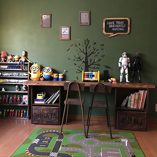 My Desk,子供部屋,子供部屋男の子,カラーボックス,簡単DIY,木のおもちゃ,久しぶり過ぎる,DIY,本棚 anz00の部屋