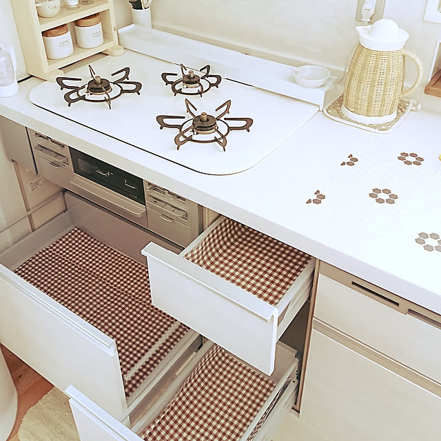 Kitchen,大掃除,セリア,ひろまるコンロ,LIXIL,藤のポット,フェリシモ,ヘキサゴンタイル柄,ナチュラルインテリア haru-yuaの部屋