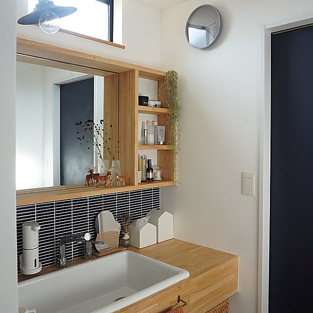 Bathroom,造作洗面台,ティッシュケース,カフェ風インテリア,注文住宅 ss.my_homeの部屋