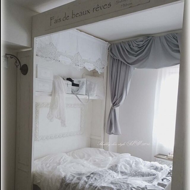 Bedroom,DIY,フレンチ,シャビーシック hmroseの部屋