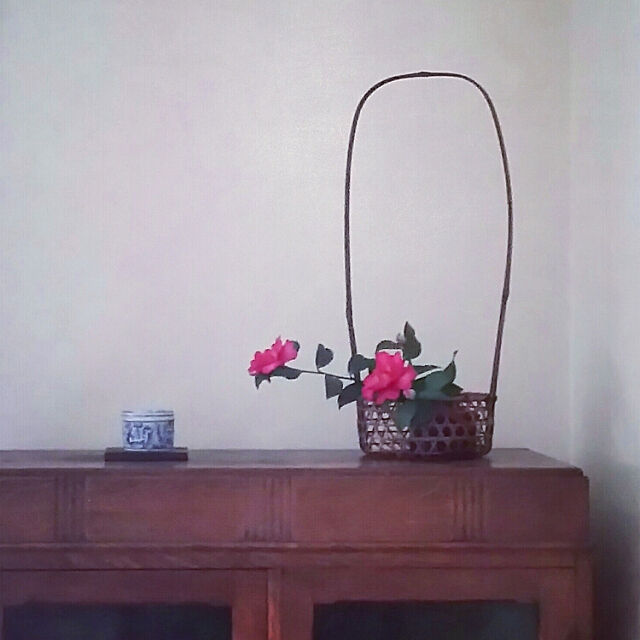 My Shelf,古い棚,さざんか,カンボジアの胡椒入れ,シンプル,地味,スルーしてくださいませ,庭の花,和も好き,和を楽しむ,茶花 trの部屋
