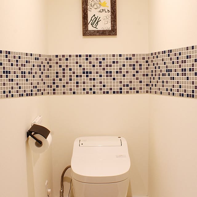 DIY,タイル,モザイクタイル,タイルシート,トイレの壁,DIY-tile,トイレ,Bathroom,D.I.Y-TILE,タイル化計画 DIY-TILEの部屋