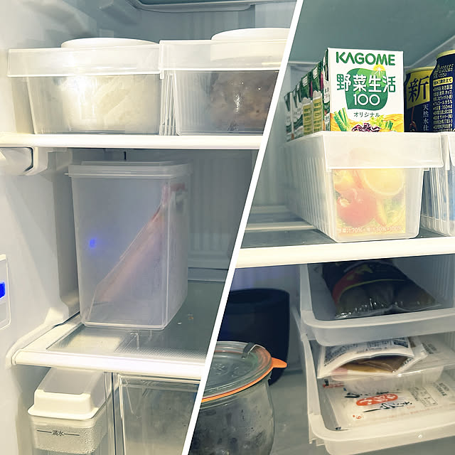 Kitchen,取手付き,食器収納,使い方いろいろ,100均,セリア,トレー,スタッキング,収納アイデア,冷蔵庫収納,キレイ,収納方法,ストッカートレー yunyumの部屋