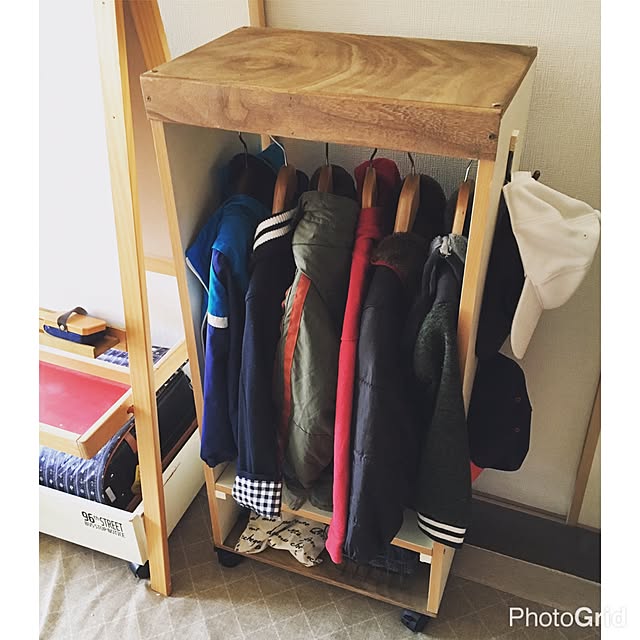 My Shelf,ワトコオイル,DIY,男の子部屋,カラボリメイク,帽子掛け,コート掛け,ハンガーラックDIY,ニトリバスマット,LIMIAに詳細書きました！ mi-ri-na-muの部屋