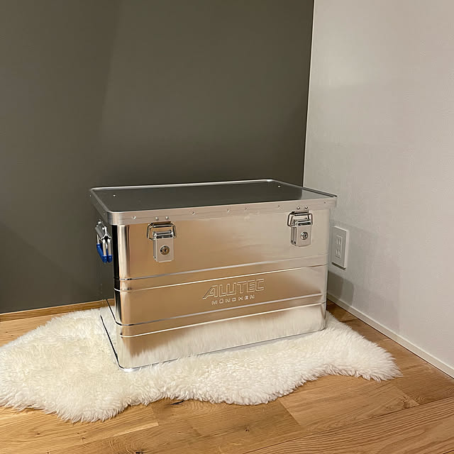 箱好き,コンテナボックス,ムートンラグ,無垢材,ALUTEC,Lounge u888の部屋