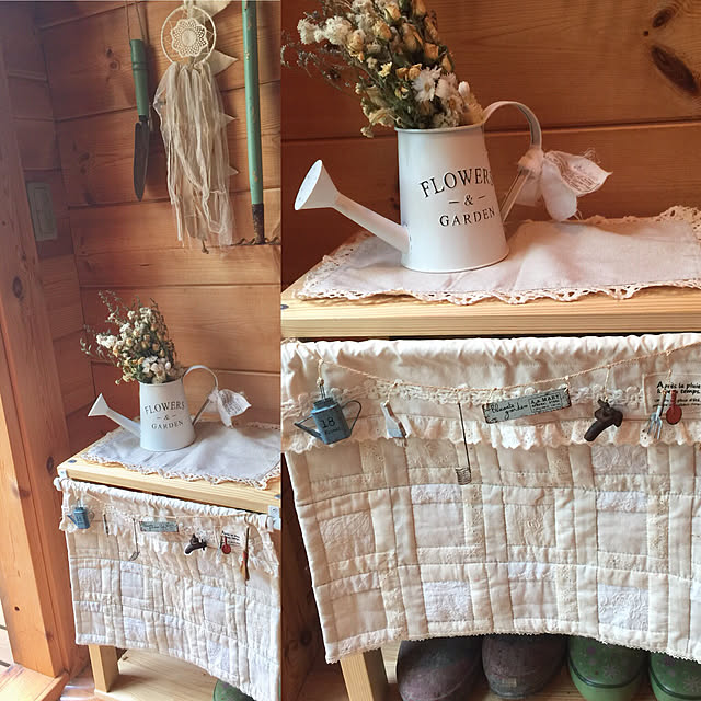 Entrance,ハンドメイド,玄関収納,ログハウス,長靴収納,カントリー,きちゃない長靴(><),ドライフラワーのある暮らし,パッチワークキルト kacoの部屋