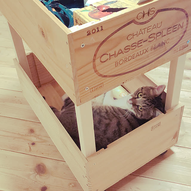 ワイン木箱,ねこと暮らす。,DIY,Lounge yurari.bonnの部屋