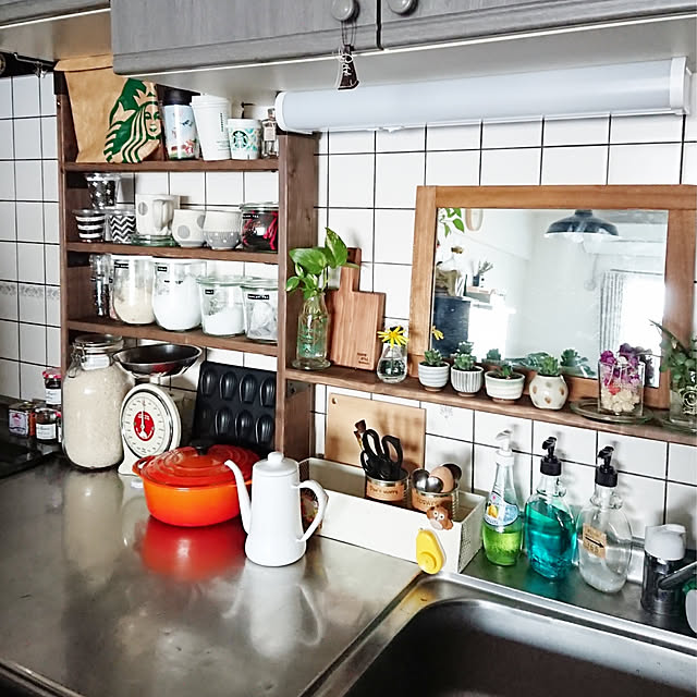 Kitchen,キッチンツール,NO GREEN NO LIFE,植物のある暮らし,小石原焼,多肉植物,ル・クルーゼ,月兎印,WECK,ダルトン,ラブリコ,1×4材 sakusakuの部屋