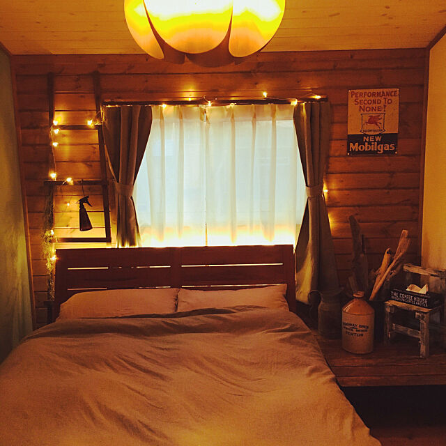 Bedroom,セリア,流木,イルミネーションライト,LEDテープ,無印良品,スキャンティーク,新入り ryugenの部屋