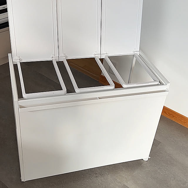 Kitchen,無印良品,tower ゴミ箱,towerシリーズ,ゴミ箱,パントリー収納,パントリー,キッチンのゴミ箱,ナチュラル,インテリア,北欧インテリア,すっきり暮らす ma.home___の部屋