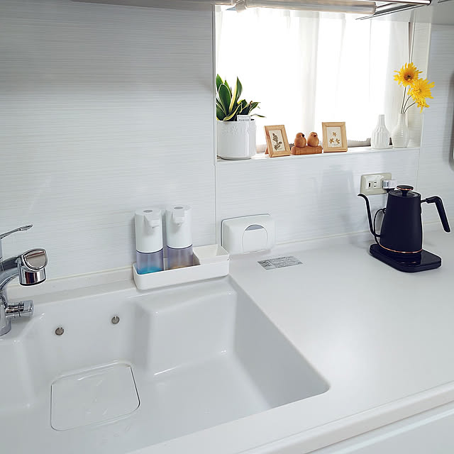 Kitchen,ルーティーン,一人暮らし,北欧,セリア,シンプル,猫と暮らす,猫との暮らし,多頭飼いの家,6ニャン,フォトフレーム,雑貨,100均,ダイソー,観葉植物,観葉植物のある暮らし,ダイソー産観葉植物,山善,電気ケトル,サンセベリア ハニー,ダイソーの植木鉢,ダイソーの花瓶,ダイソーのキャニスター,ダイソーの造花,セリアのフォトフレーム,シルコット nachiの部屋