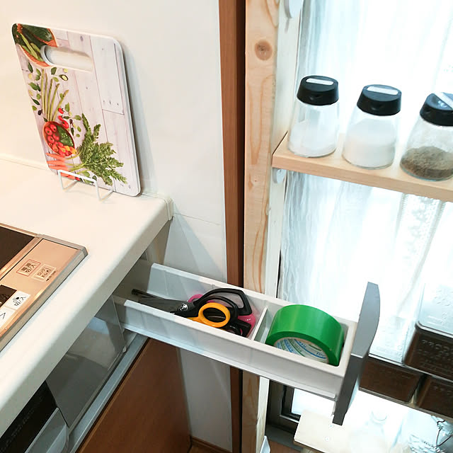 Kitchen,コンロ横収納,2019/09/22,スッキリ暮らしたい,家事を楽しく,使い勝手重視のキッチンです。,生活感♫,保存して下さりありがとうございます♡ akanegumoの部屋
