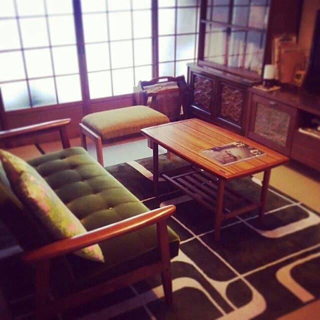 Lounge,カリモク60,ソファ,一人暮らし,和室,アンティーク mini.makiの部屋