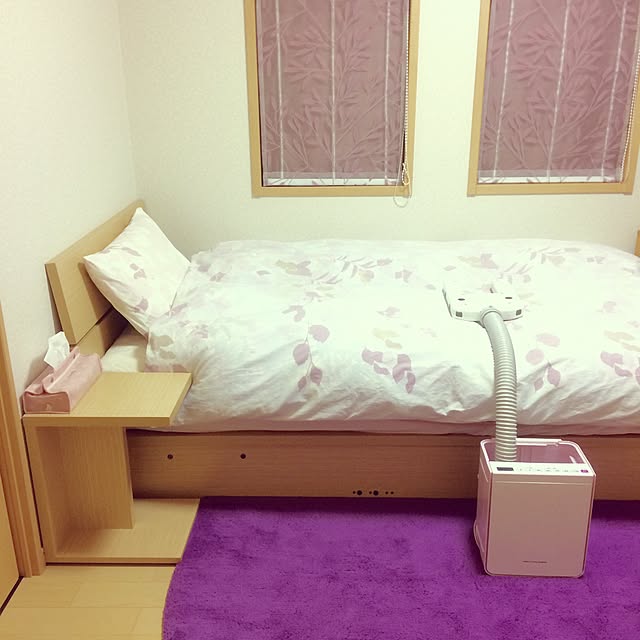 Bedroom,サイドテーブル,布団カバー,ベッドルーム,ベッド,布団乾燥機,北欧,北欧ナチュラル,家電,ダニ対策 miyuの部屋