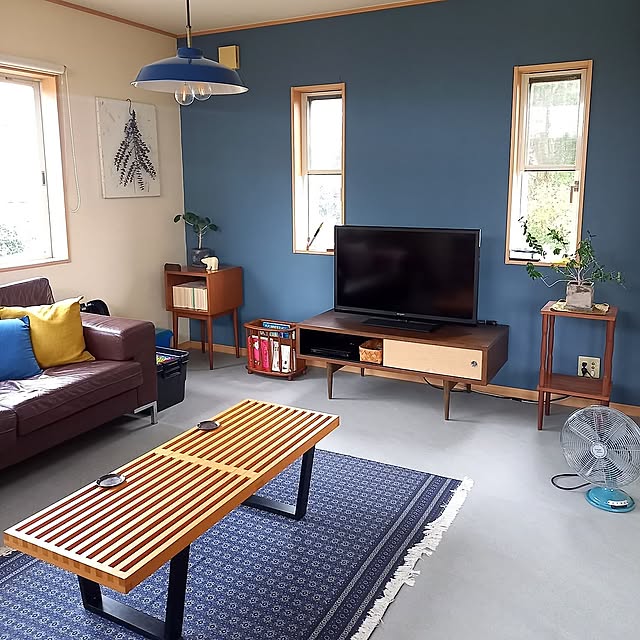 Lounge,観葉植物,ナチュラル,アンティーク,DIY,レトロ,ミッドセンチュリー,北欧,ドライフラワー,ジョージ・ネルソン,IDEE,ヴィンテージ,ペンダントライト,昭和レトロ,ラグ,カインズホーム,ネルソンベンチ Y.の部屋