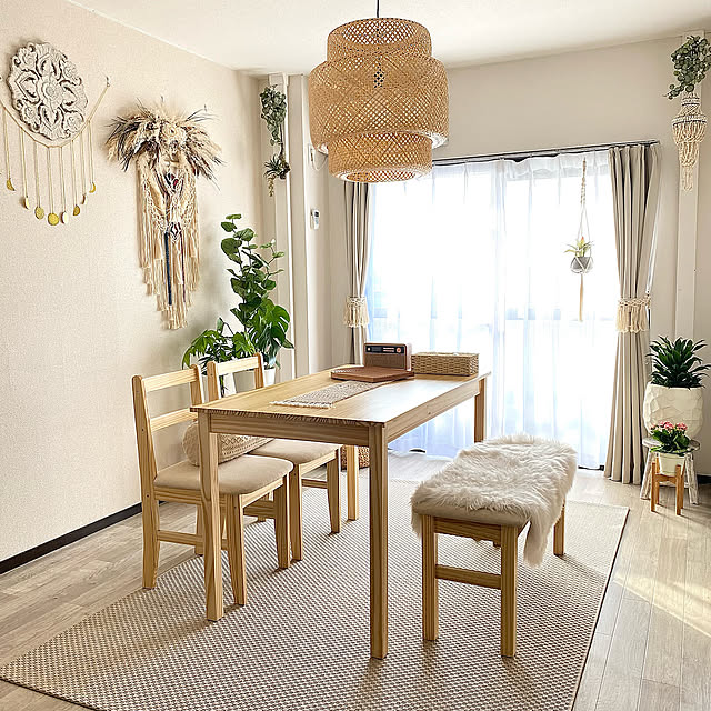 Boho Style,BOHO,マクラメのある暮らし,BOHOインテリア,賃貸でも楽しく♪,マクラメ,海外インテリアに憧れて,RoomClip運営チームの皆様に感謝♡,観葉植物のある暮らし,マクラメタペストリー,minneやってます,いつもいいねやコメント感謝です♩,ハンドメイド,イイねの押し逃げゴメンなさい(^_^)a,Lounge kemeの部屋