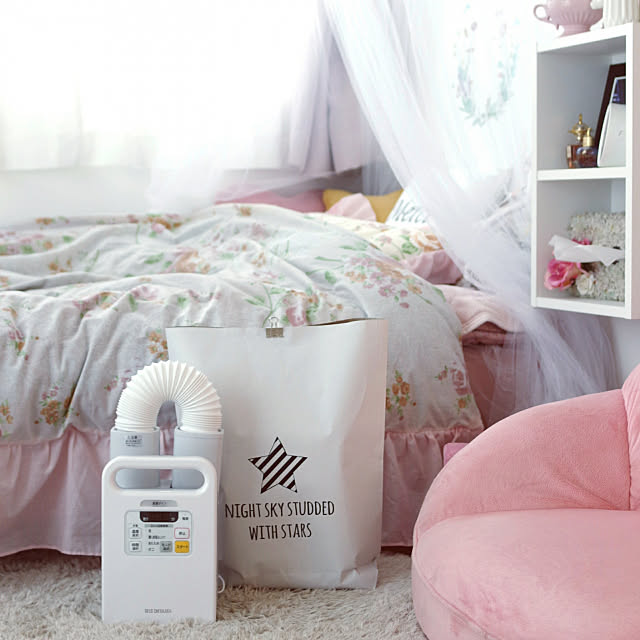Bedroom,布団乾燥機,アイリスオーヤマ,ペーパーバッグ,セリア Shooowkoの部屋