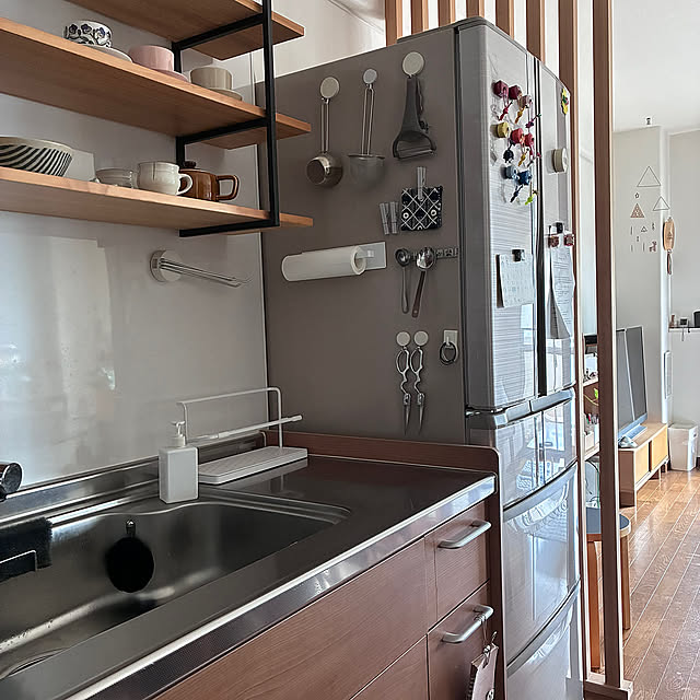 Kitchen,リノベーション,マンション暮らし,いいねと、フォローの押し逃げすみません！,いいね！いつもありがとうございます♡,築古マンション,低予算リノベ,暮らしのひとコマ,モニター応募投稿 sakiの部屋