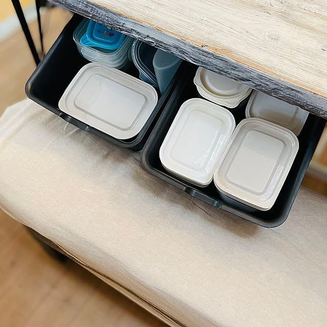 My Desk,タッパー,イスDIY,ダイニングテーブルＤＩＹ,プラケース,cando,タッパー収納,DIY,グレージュ,RoomClip運営チームの皆様に感謝♡,モニター当選ありがとうございます,ホームコーディ,ホームコーディのある暮らし,イオン ホームコーディ,暮らしのハンドブック2024,Kitchen Makoの部屋