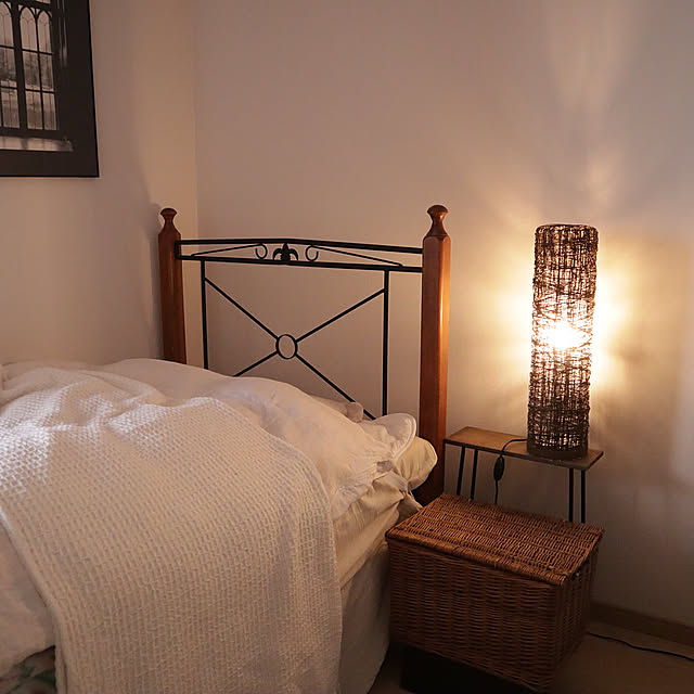 Bedroom,かご,すっきり暮らす,ナチュラルインテリア,2人暮らし,賃貸マンション,ナチュラルカラー,新築マンション,シンプルインテリア,ディスプレイコーナー,ナチュラル素材,丁寧な暮らし,外国インテリアに憧れて,外国インテリア,マンション暮らし,ベージュインテリア,淡色インテリア Summerの部屋