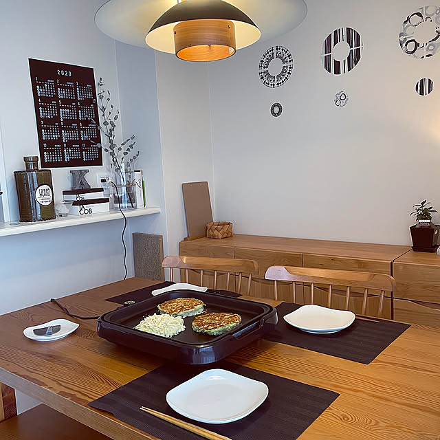 ホットプレート料理,ベルメゾン家具,ウォールステッカー,Tigerホットプレート,ホットプレート,いつもいいねやコメありがとうございます♡,コメントお気遣いなく♡,いいねの押し逃げごめんなさい,2020.12.19,unico ダイニングテーブル,My Desk hiyupan88の部屋