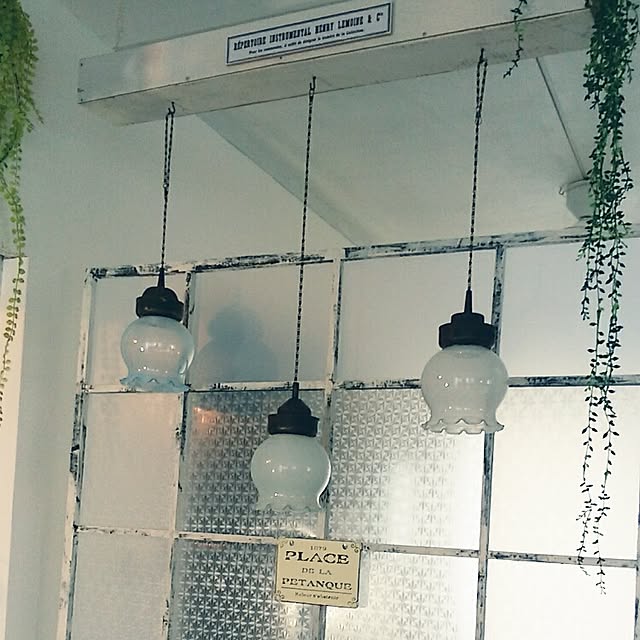 Bedroom,セリア,金魚鉢,100均リメイク,ミルクガラスシェード jankenkenの部屋