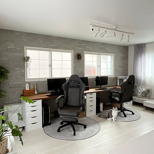 Lounge,ダクトレールファン,ダクトレール,ゲーミングリビング,ゲーム部屋,ねこと暮らす,エコカラット,夏の暮らし準備,リクシル,建売住宅,LIXIL,インプラス,フォローすごく嬉しいです♡,いいね、いつもありがとうございます♡,いつも見てくださって、感謝です♡,建売住宅でも自分らしく,建売だけど心地よく,IKEA,猫,見守りカメラ CUBE,見守りカメラ cotoriの部屋