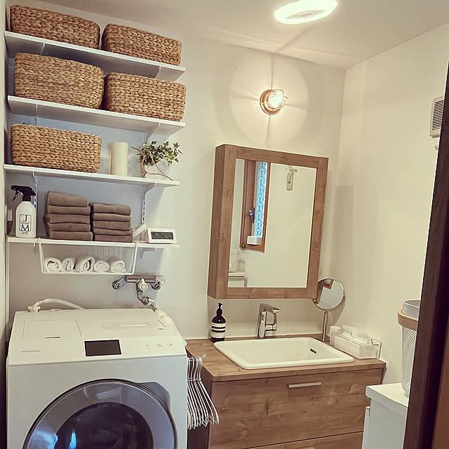 Bathroom,IKEA,カフェ風,TOTO ドレーナ,サーキュレーターファンライト,DIY,北欧,無印良品 chocolaの部屋