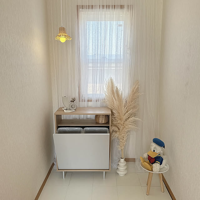 ドナルドが好き♡,ごみ箱,サイドテーブル,アイリスオーヤマ,パンパスグラス yuri.sの部屋