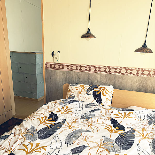 Bedroom,寝室ベッド,寝室インテリア,寝室,模様替え,春らしい雰囲気,コアラベッドフレーム,コアラマットレス,新しいベッドカバー,新しいベッドカバーに変えたよ！,春の模様替え Fumiの部屋