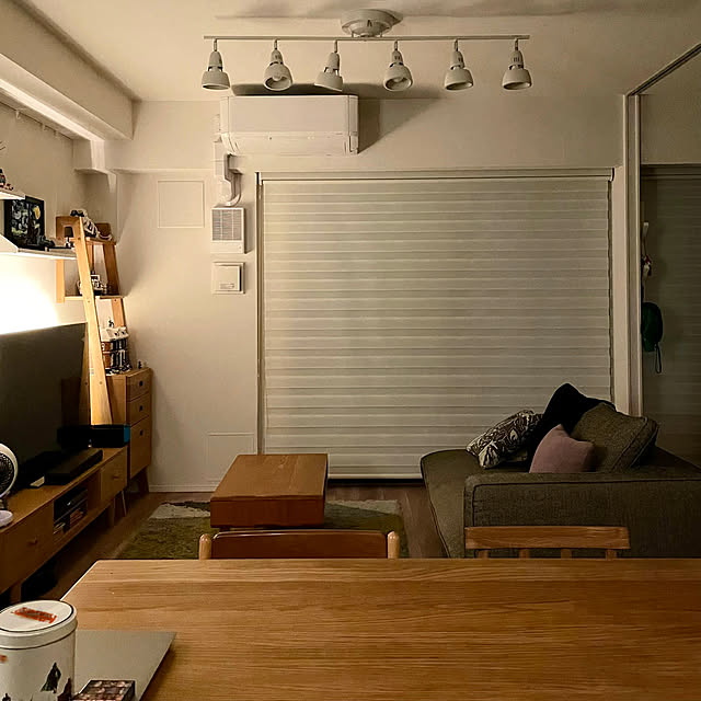 Philips Hueアンバサダー,スマート家電,Philips Hue,片付けやすい,おうち品質アップ！,子どものいる暮らし,スマート照明,ナチュラル×北欧×スマート,マンション暮らし,フィリップス,リボンライト,リビングダイニング,くつろぎ空間,木製家具,扇風機・サーキュレーター,Lounge tantanmaruの部屋