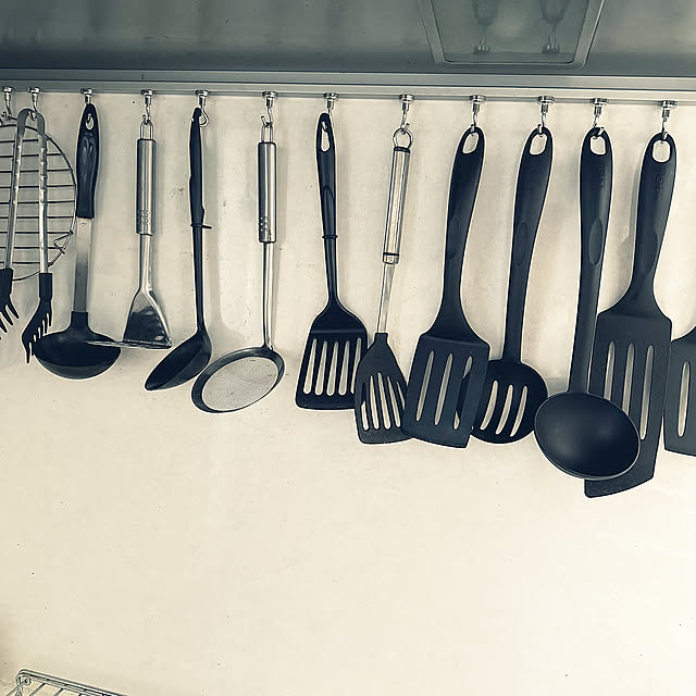 Kitchen,マグネットフック,キッチン収納,初心者,宜しくお願い致しますm(_ _)m,おきにいり♡,フォロー大歓迎,RoomClipの出逢いに感謝♡,雑貨,ティファールキッチンツール Taeの部屋