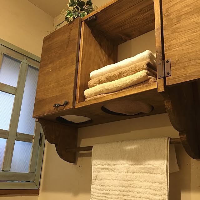 Bathroom,トゥシェ,タオル,タオル収納,DIY,ヒオリエ kyosuenagaの部屋