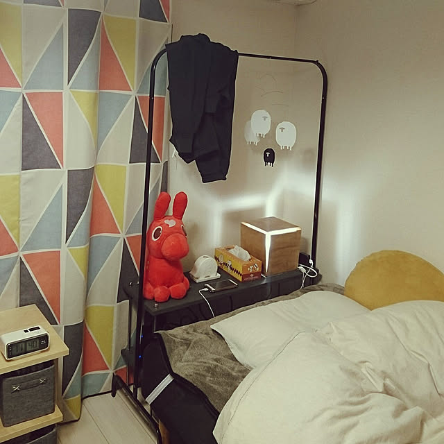 Bedroom,パジャマ置き場,10000人の暮らし,DIY,賃貸,IKEA,照明DIY,ヘッドボードDIY,モビール,Rody iamuchidaの部屋