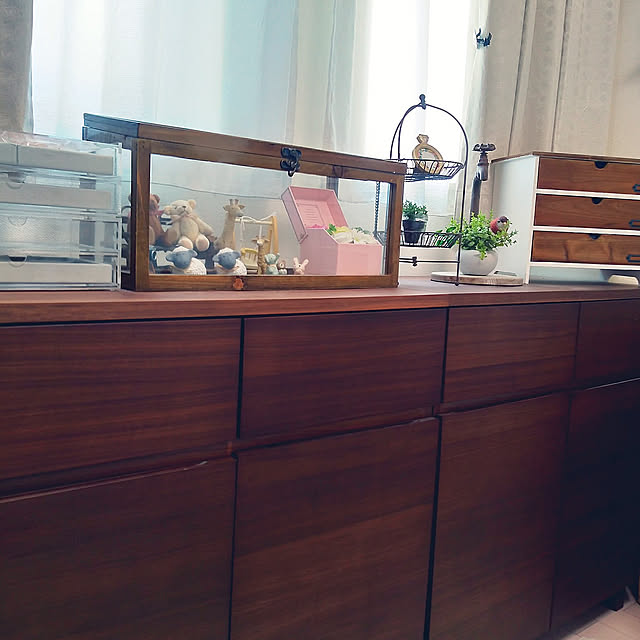 My Shelf,キャビネット,無言いいね＆フォローすみません>_<,無印良品,子育て奮闘中,アパート,賃貸ハイツ,ご縁に感謝です,2LDK,ハイツ,整理収納アドバイザー,子供のいる暮らし,賃貸インテリア,シングルマザー,ルームクリップに感謝,見てくださってありがとうございます,ウォールナット Myuuの部屋