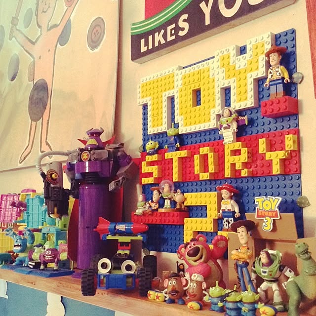 壁 天井 連投失礼しております お祭り騒ぎ オタク部屋 Lego などのインテリア実例 14 09 25 17 34 53 Roomclip ルームクリップ