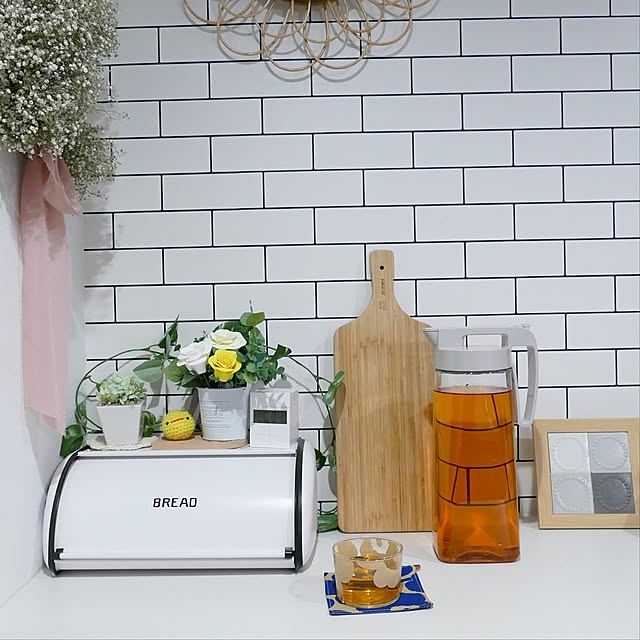 Kitchen,キッチン道具,グレージュ,ホームコーディ,ホームコーディのある暮らし,イオン ホームコーディ,暮らしのハンドブック2024,パッキン一体型ワンプッシュピッチャー,冷水筒,ピッチャー,マリメッコ,かすみ草ドライ,リース 手作り,ミナペルホネンタンバリンタイル,ミナペルホネン,モニター投稿 ya_maの部屋