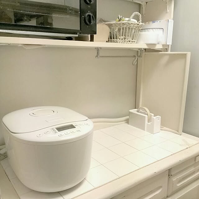 Kitchen,白,無印良品,炊飯器,オーブントースター,DIY,生活感,ペイント,ホワイトシンプル連合会,白く…更に白く… hiro-hvの部屋