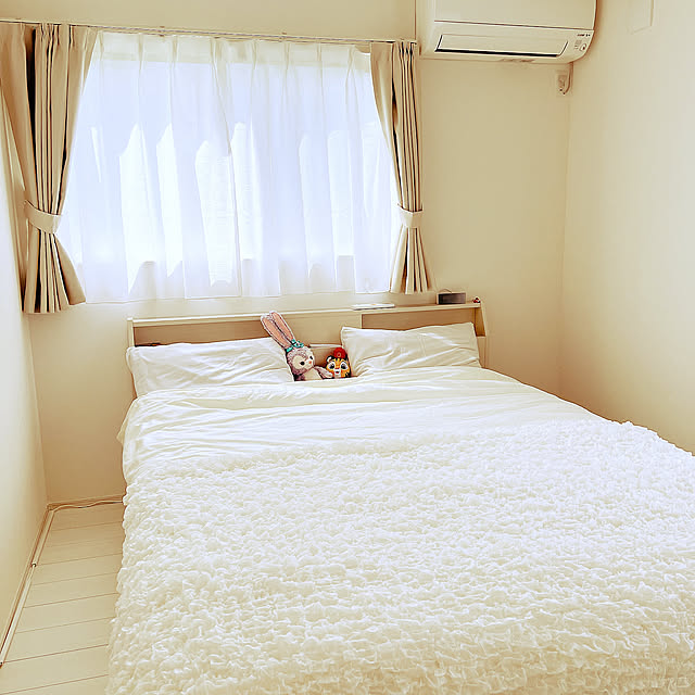 Bedroom,じぶんまくら,無印良品,オフェーリア,IKEA,NELLマットレス,クイーンサイズベッド,ベッドルーム,ニトリ,ホワイトインテリア,ディズニー好き chanduの部屋