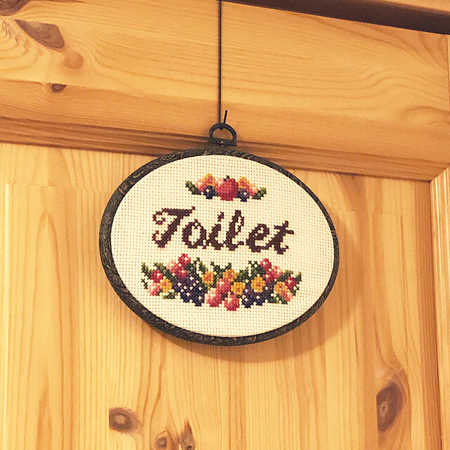 ドアプレート,刺繍,トイレのインテリア,北欧,ハンドメイド,Bathroom eriの部屋