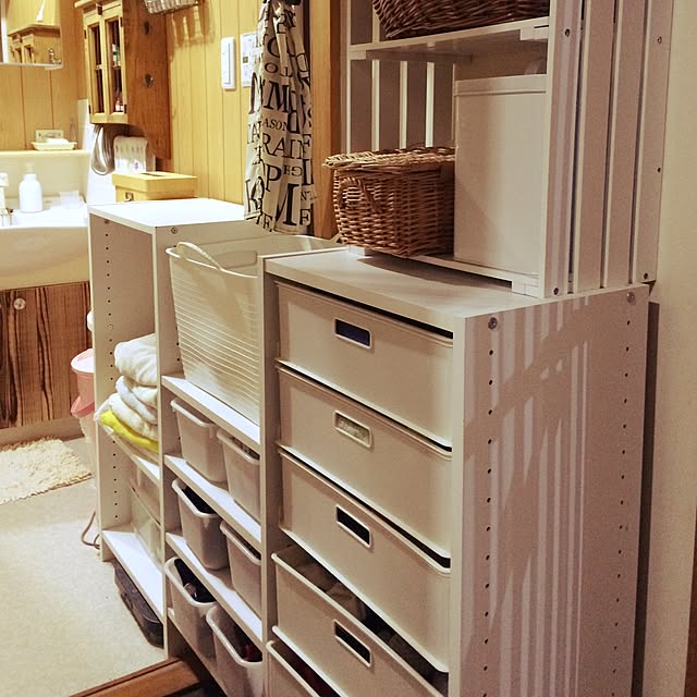 Bathroom,衣類収納,ニトリ,DIY,収納,salut!,ニトリのカラーボックス pono2666の部屋