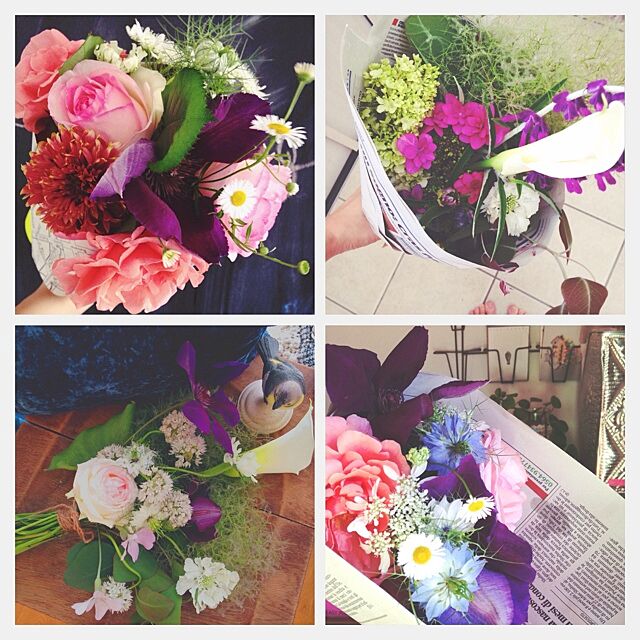 My Desk,garden,バラ,ピエール,庭の花,花,庭,ブーケ,手土産 miponの部屋