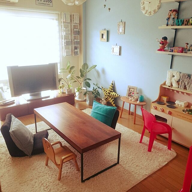 Lounge,観葉植物,IKEA,六畳,ウォールナット,こどものもの c-sanの部屋
