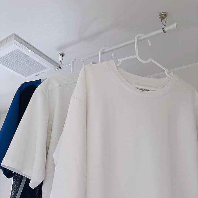 Bathroom,ハンキング,ネオジム磁石フック,物干しスペース,マグネットフック活用法,フェイクグリーン,マグネットフック,100均 Miiの部屋