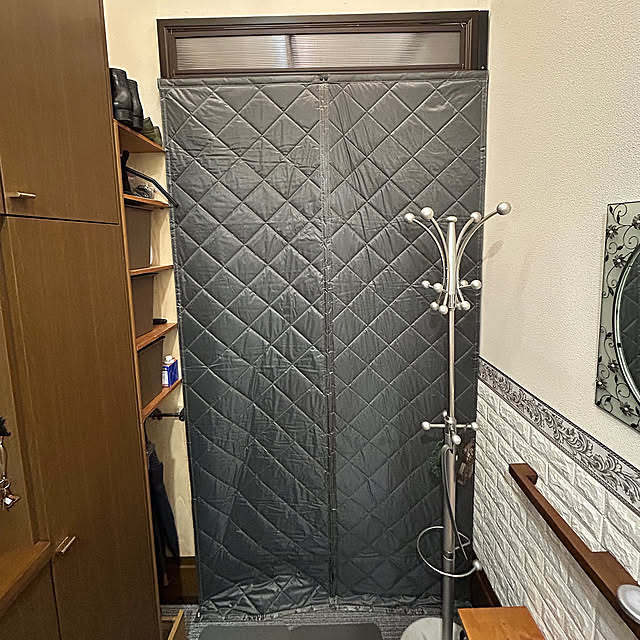 Entrance,防寒カーテン,冬支度,DIYが好き,DIY主婦,DIY夫婦 makaの部屋