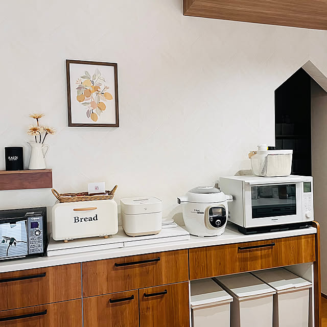 Kitchen,無印良品 壁に付けられる家具,ブレッドケース,IKEA,新生活,暮らしの投稿,ドライフラワー,ラタン,DIY,雑貨,カフェ風,無印良品 natsuの部屋