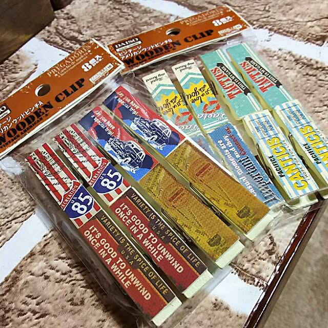 Overview,ダイソー新商品,ビンテージウッドクリップ tomokaの部屋