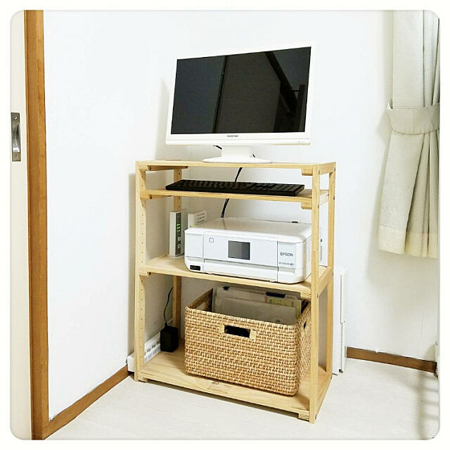 My Shelf,ニトリ,ウッドシェルフ,パソコン台,パソコンデスク,配線整理,配線隠し hiCaRiの部屋