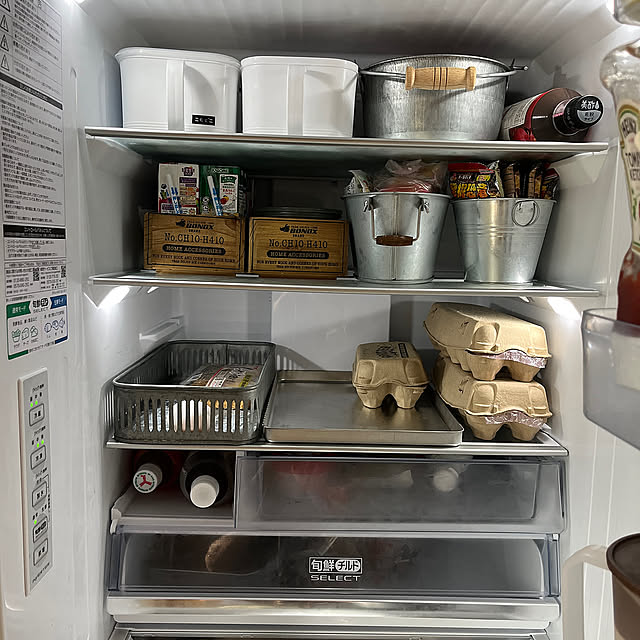 Kitchen,冷蔵庫収納,冷蔵庫,ブリキバケツ Yukiの部屋